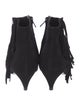 Saint Laurent Suede Fringe Trim Accent Boots