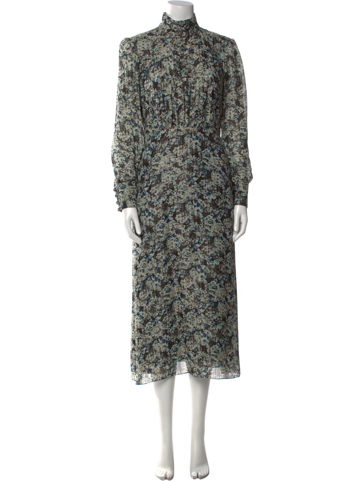 Saint Laurent Floral Print Long Dress