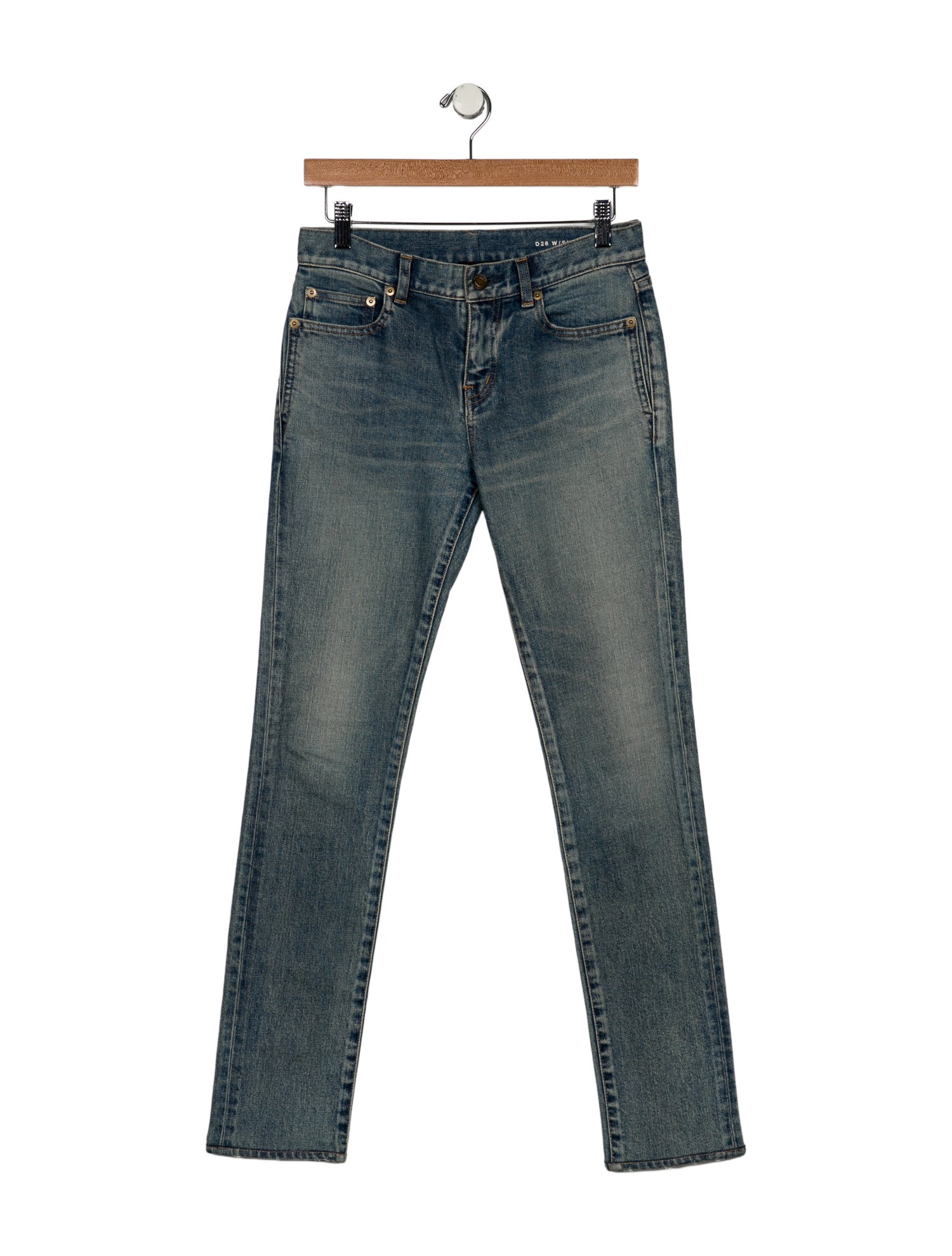 Saint Laurent Mid-Rise Straight Leg Jeans