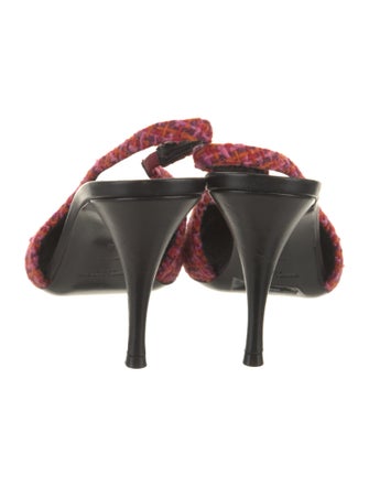 Saint Laurent Tweed Tweed Pattern Slingback Pumps