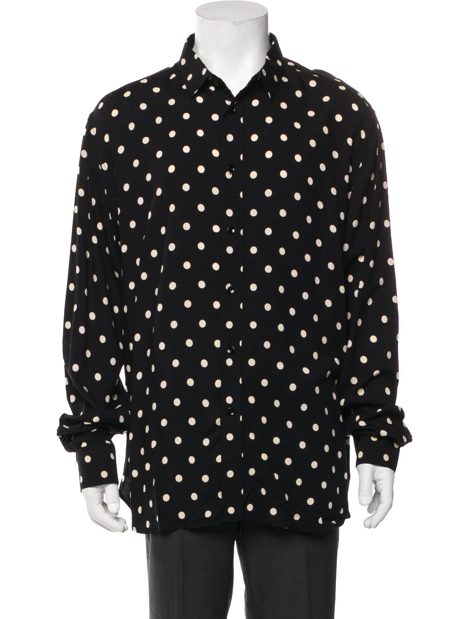 Saint Laurent 2016 Polka Dot Print Denim Shirt
