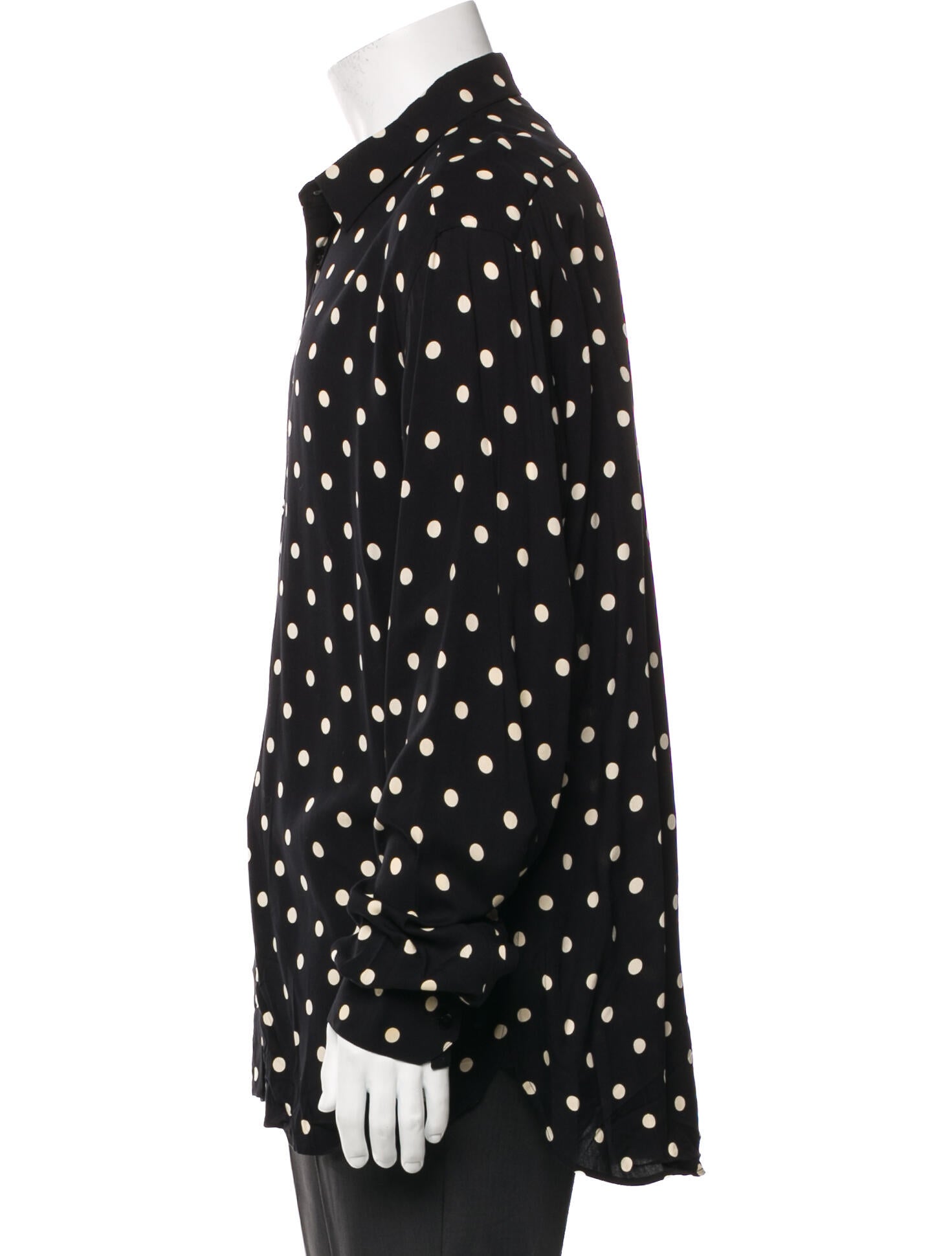 Saint Laurent 2016 Polka Dot Print Denim Shirt