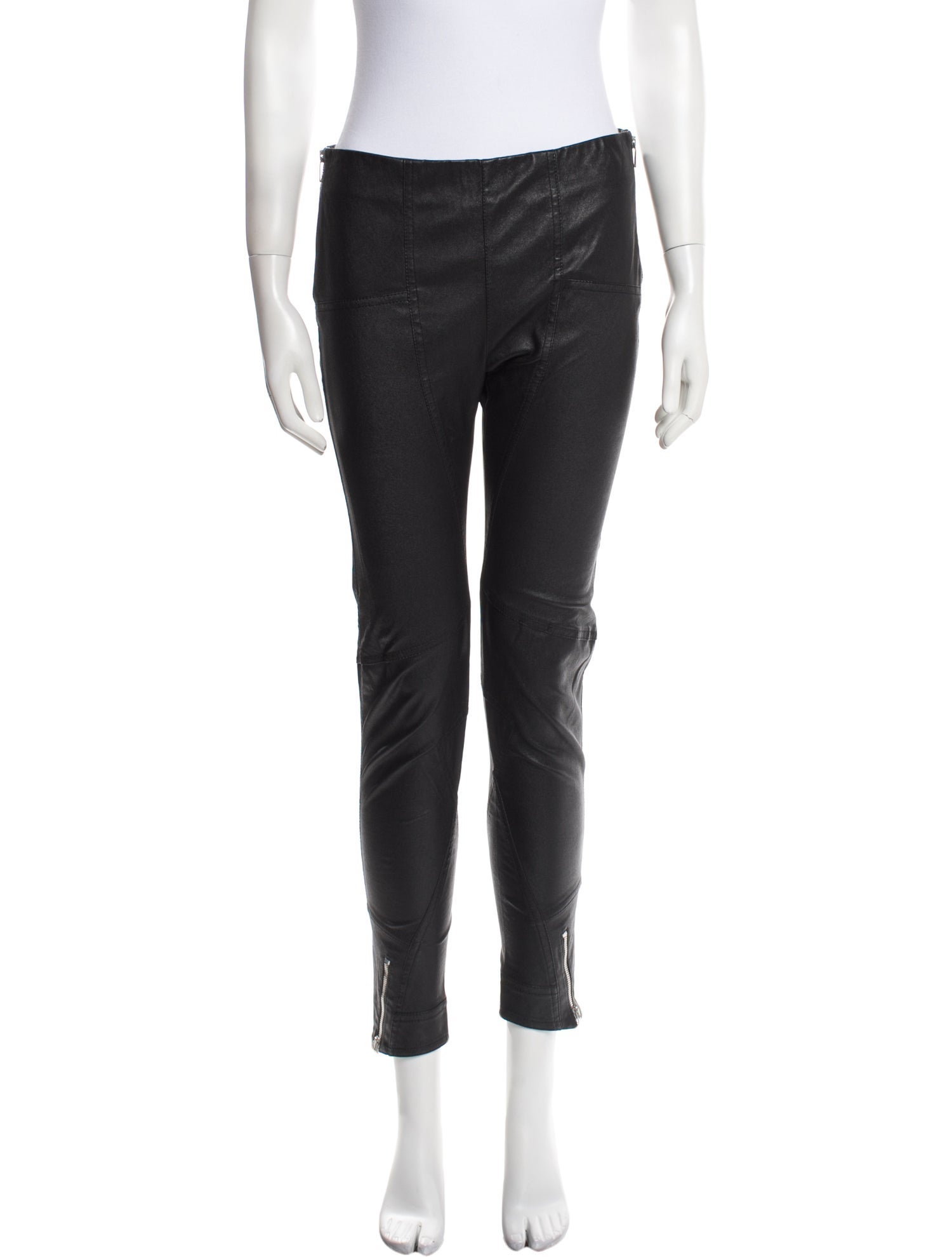 Saint Laurent Lamb Leather Skinny Leg Pants