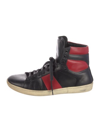 Saint Laurent Leather Colorblock Pattern Sneakers