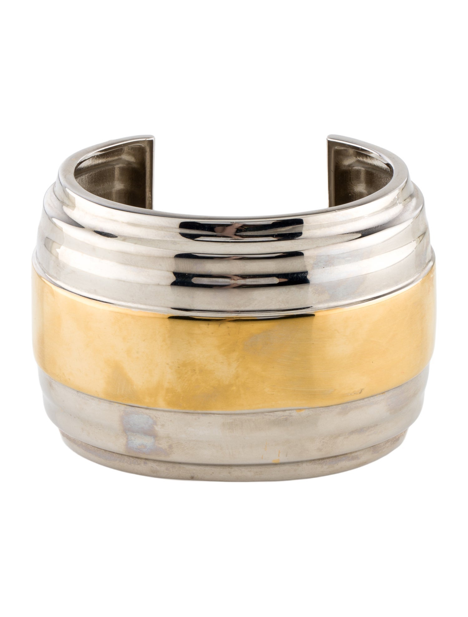 Saint Laurent Two Tone Bangle Bracelet