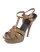 Saint Laurent Patent Leather T-Strap Sandals