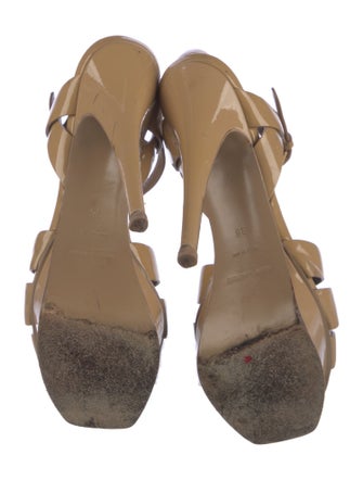 Saint Laurent Patent Leather T-Strap Sandals