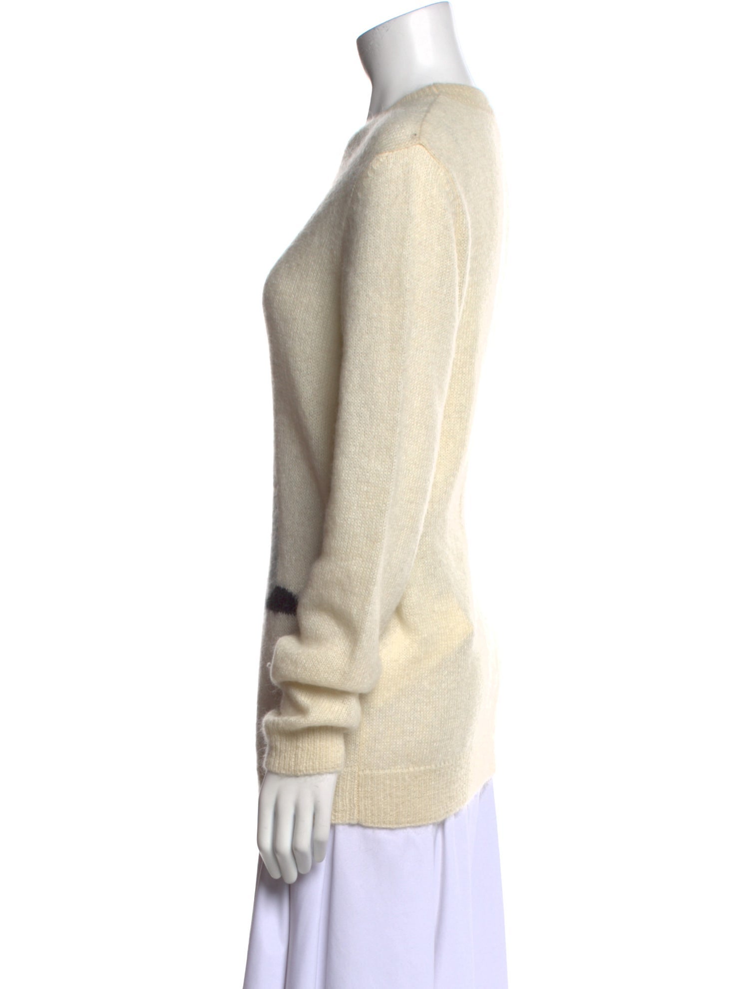 Saint Laurent Mohair Graphic Print Sweater