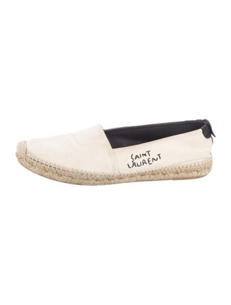 Saint Laurent Canvas Embroidered Accent Espadrilles