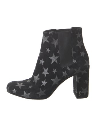 Saint Laurent Signature Logo Suede Chelsea Boots