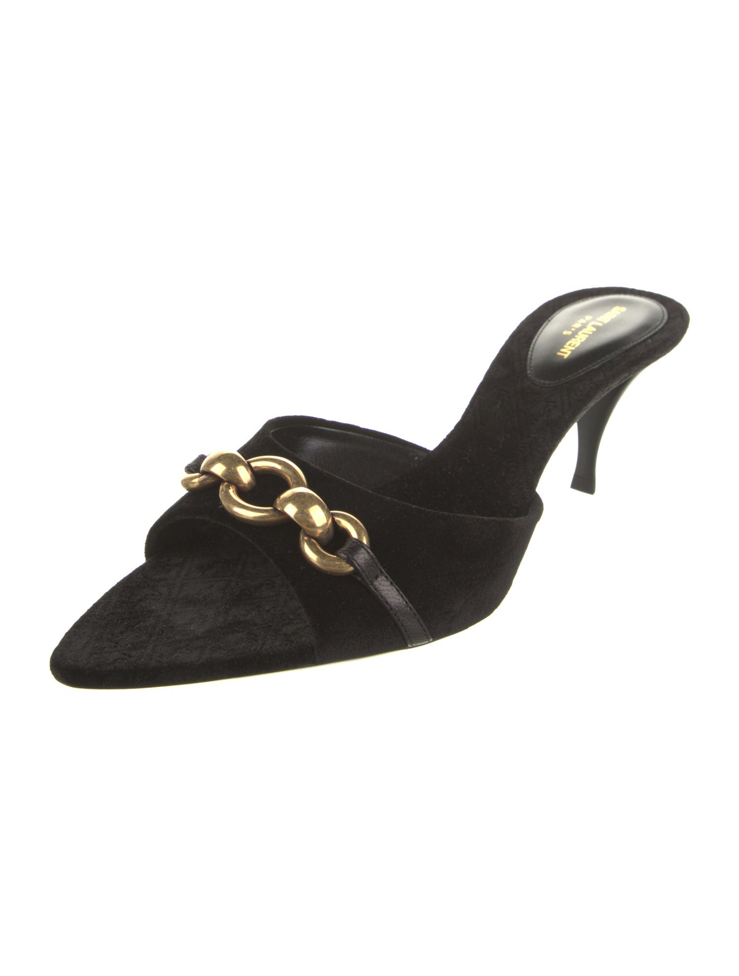 Saint Laurent Velvet Slides