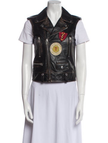 Saint Laurent Jackets Leather Vest Us4, Fr36 | S