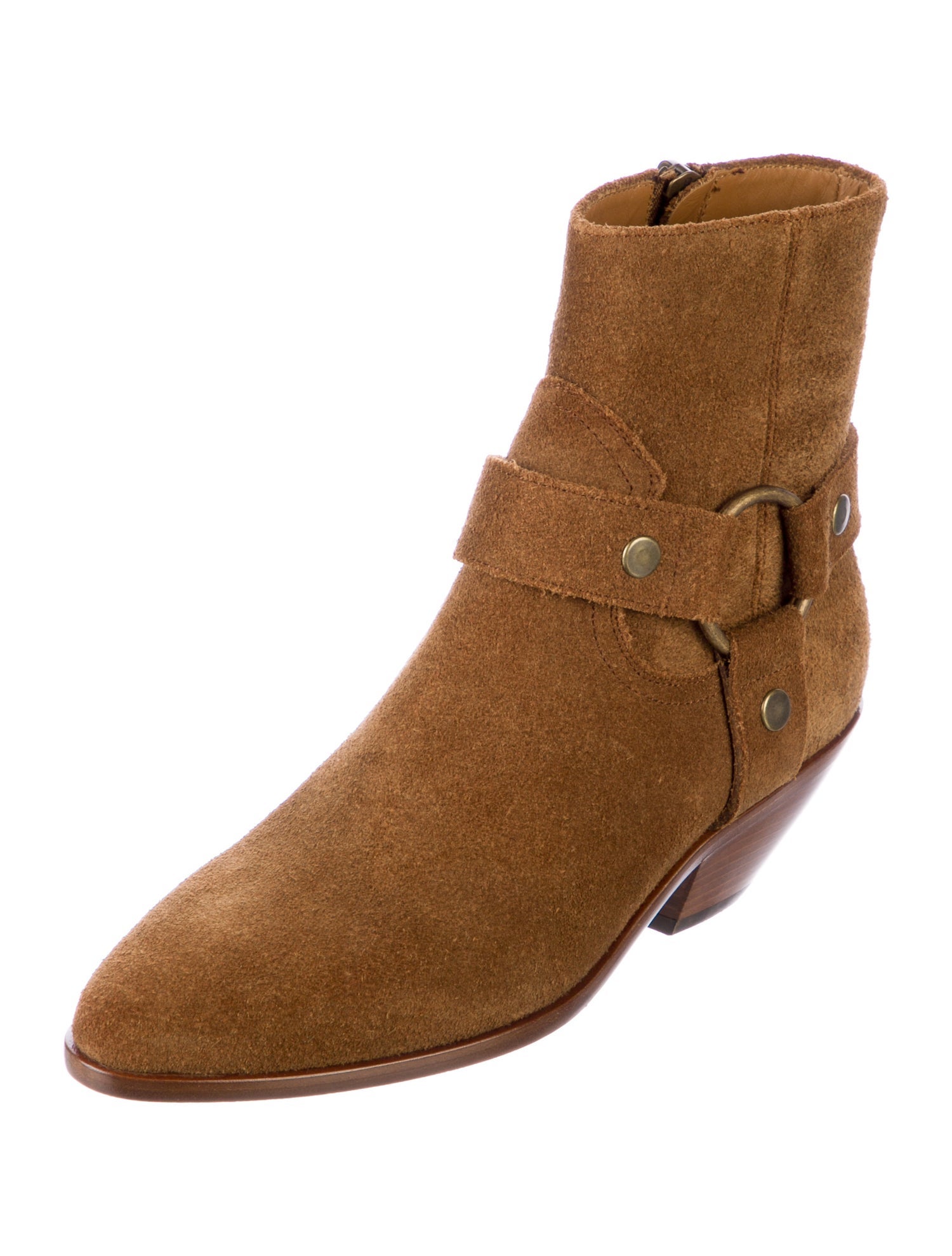 Saint Laurent Suede Moto Boots