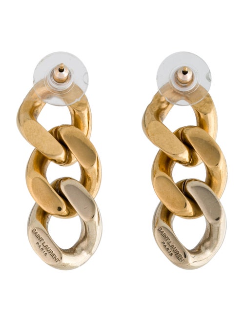 Saint Laurent Curb Chain-Link Drop Earrings