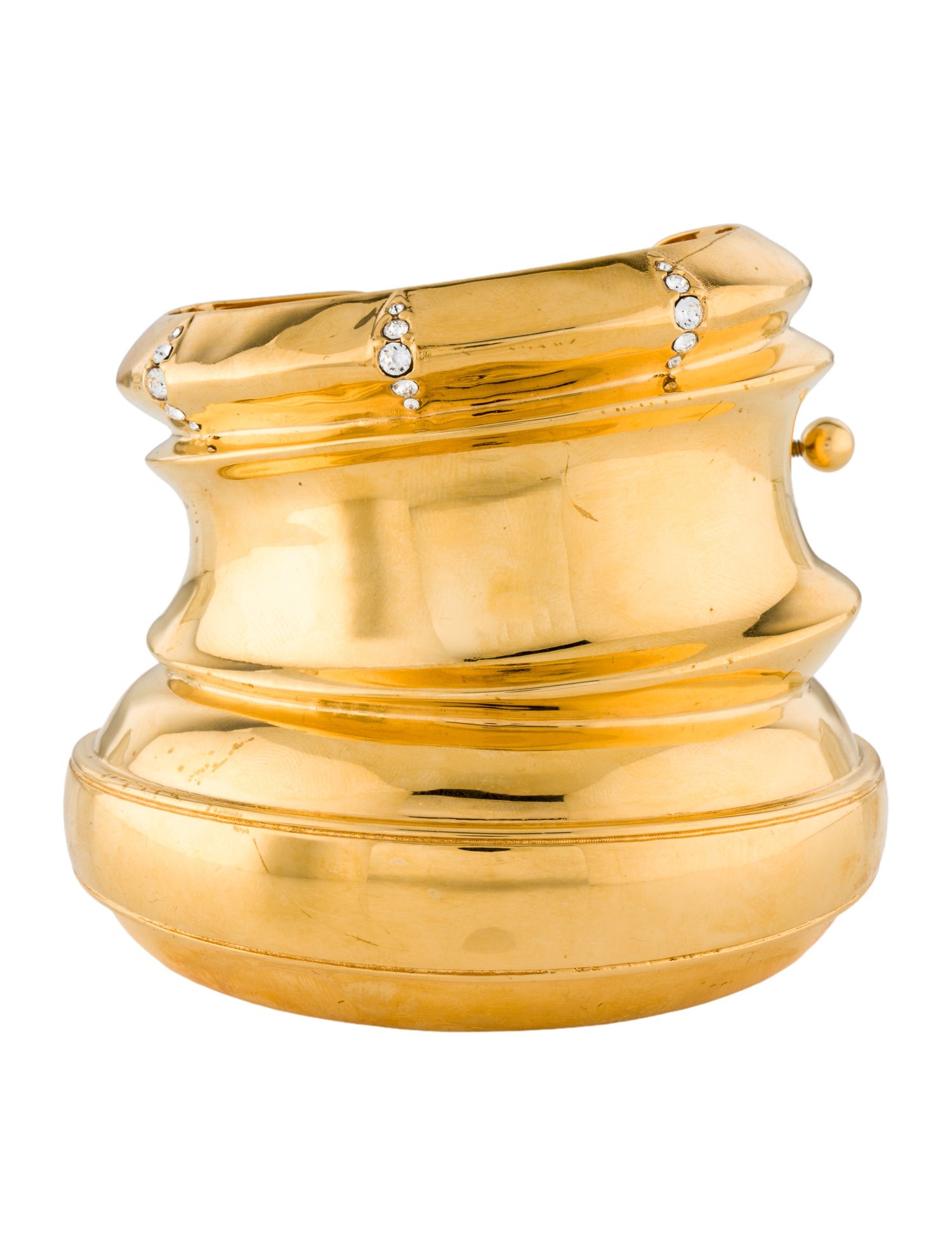 Saint Laurent Crystal Sculpted Bangle Bracelet