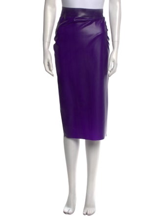 Saint Laurent Latex Midi Length Skirt