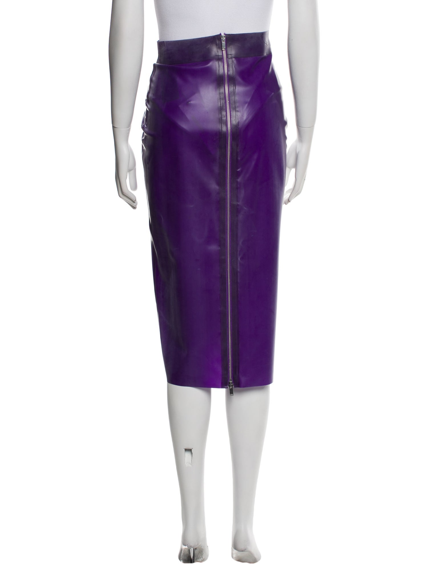 Saint Laurent Latex Midi Length Skirt