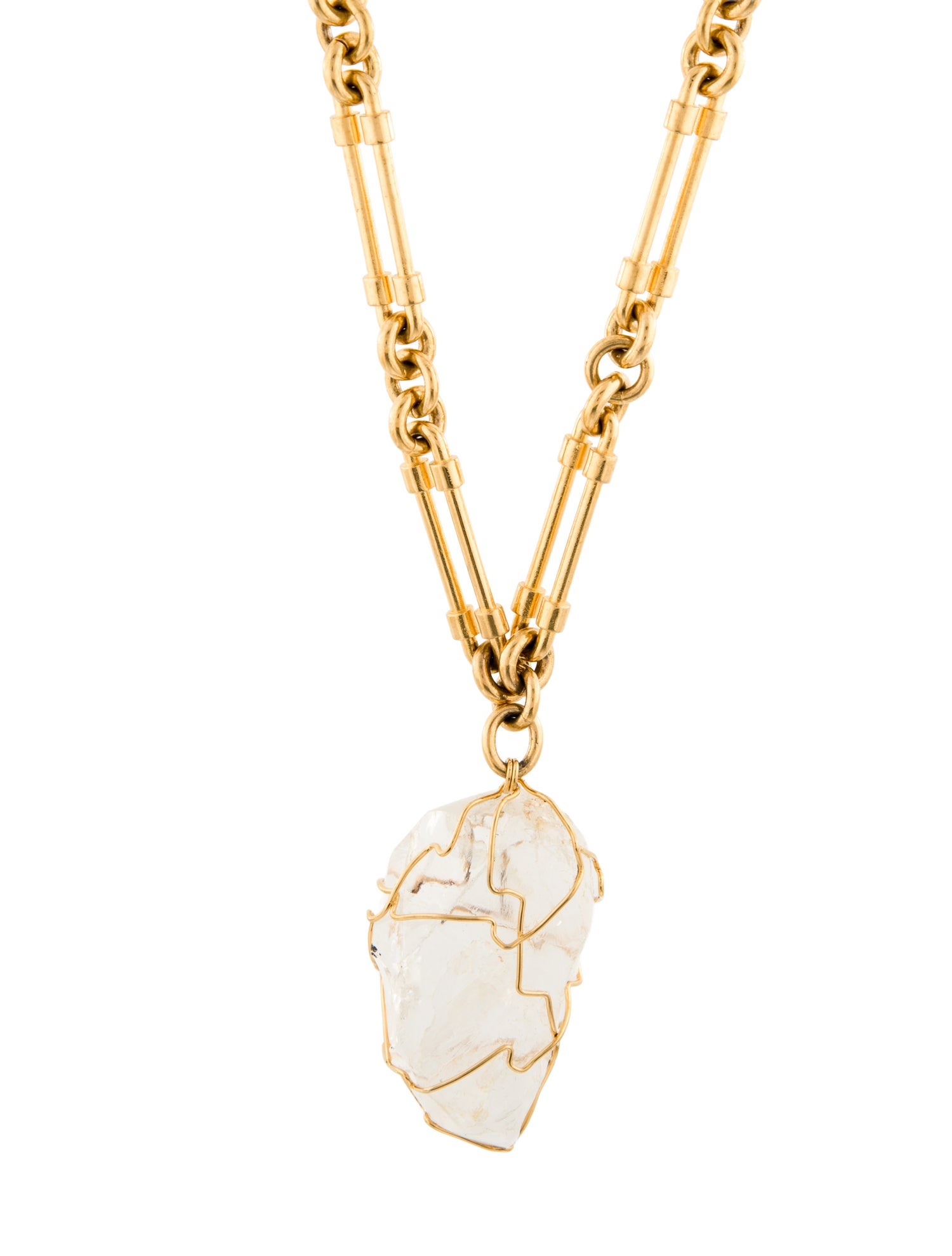Saint Laurent Stone Oversized Pendant Necklace