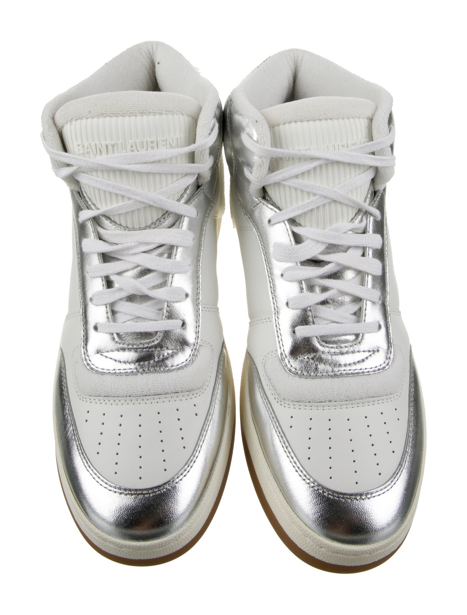 Saint Laurent Leather Colorblock Pattern Sneakers