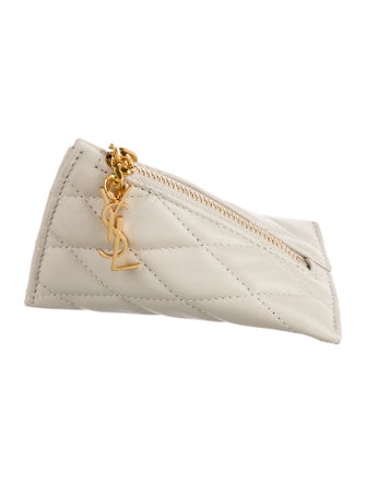 Saint Laurent Leather Zip Pouch