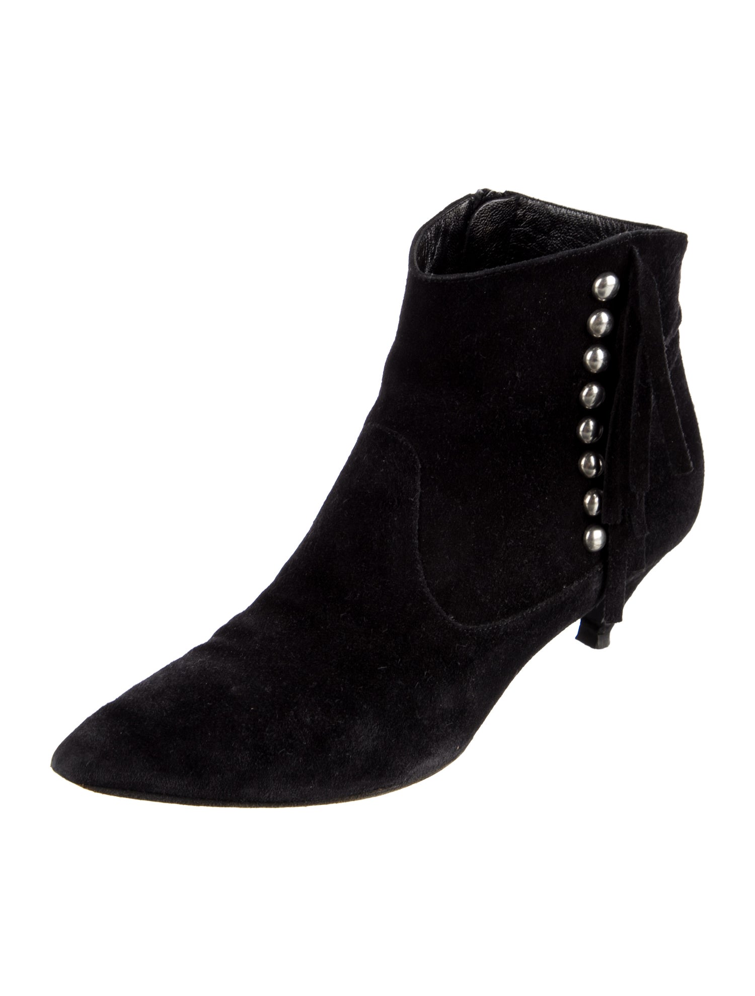 Saint Laurent Suede Studded Accents Boots