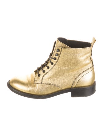 Saint Laurent Leather Combat Boots