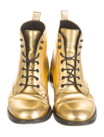 Saint Laurent Leather Combat Boots