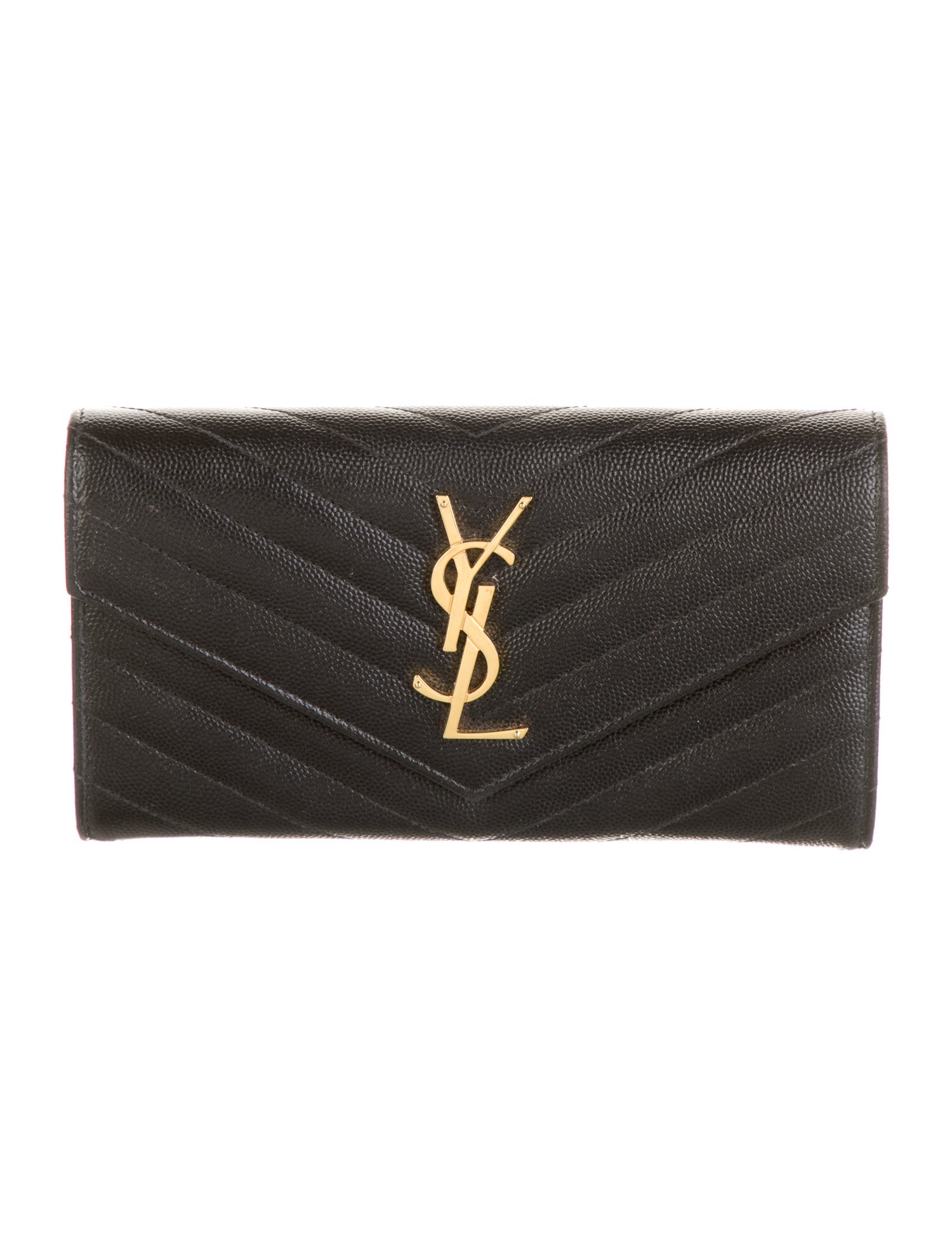 Saint Laurent 2021 Matelassé Monogram Envelope Flap Wallet Wallet