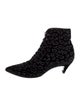 Saint Laurent Velvet Printed Lace-Up Boots