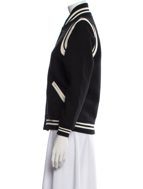 Saint Laurent Virgin Wool Graphic Print Bomber Jacket