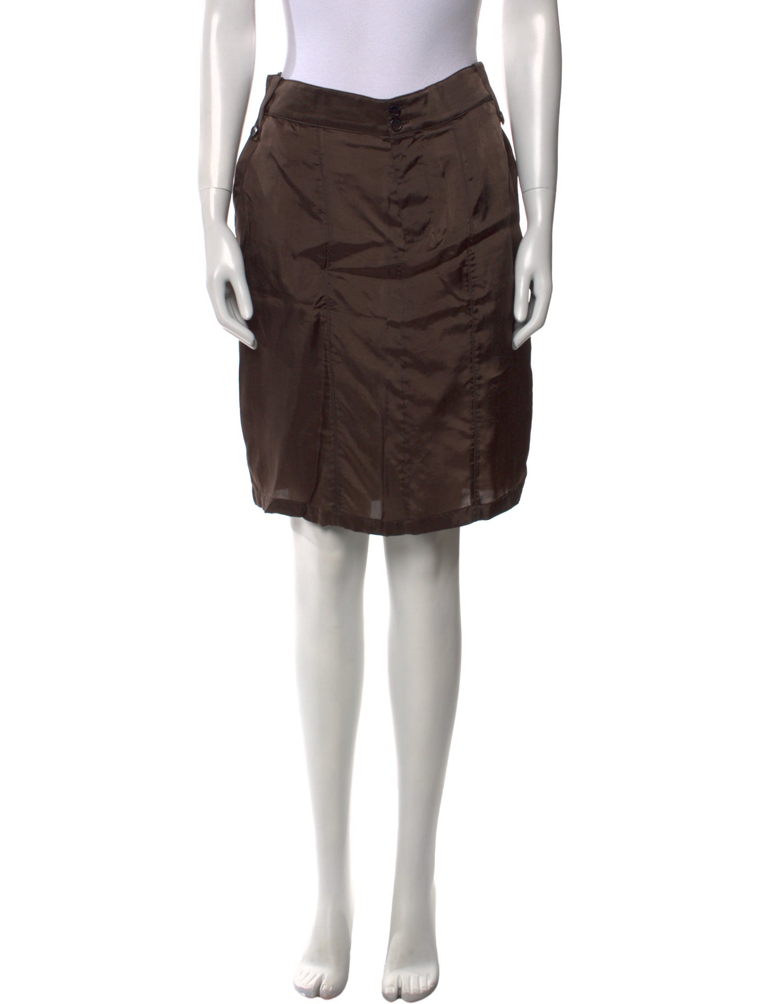 Saint Laurent Embroidered Accent Knee-Length Skirt w/ Tags