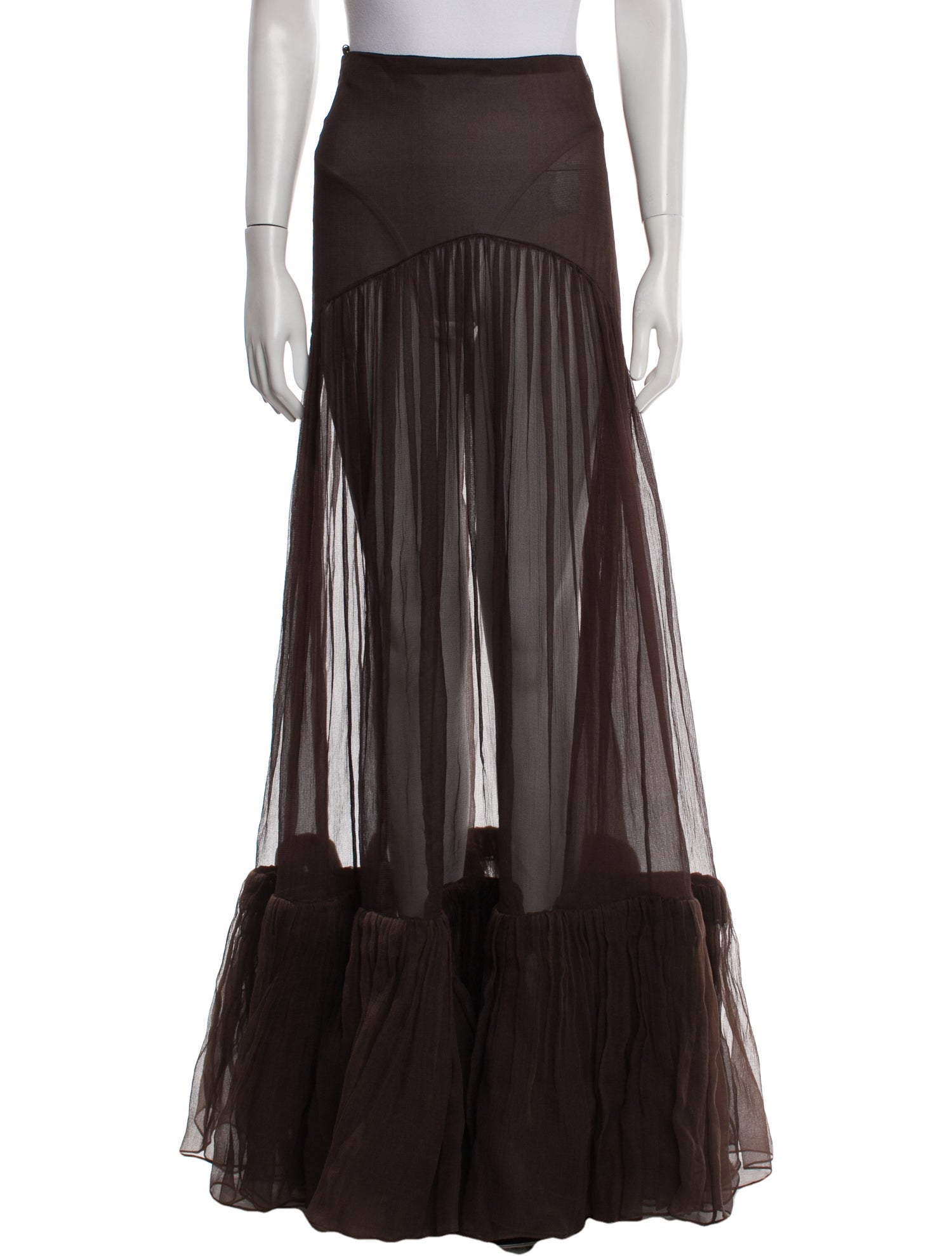 Saint Laurent Silk Long Skirt