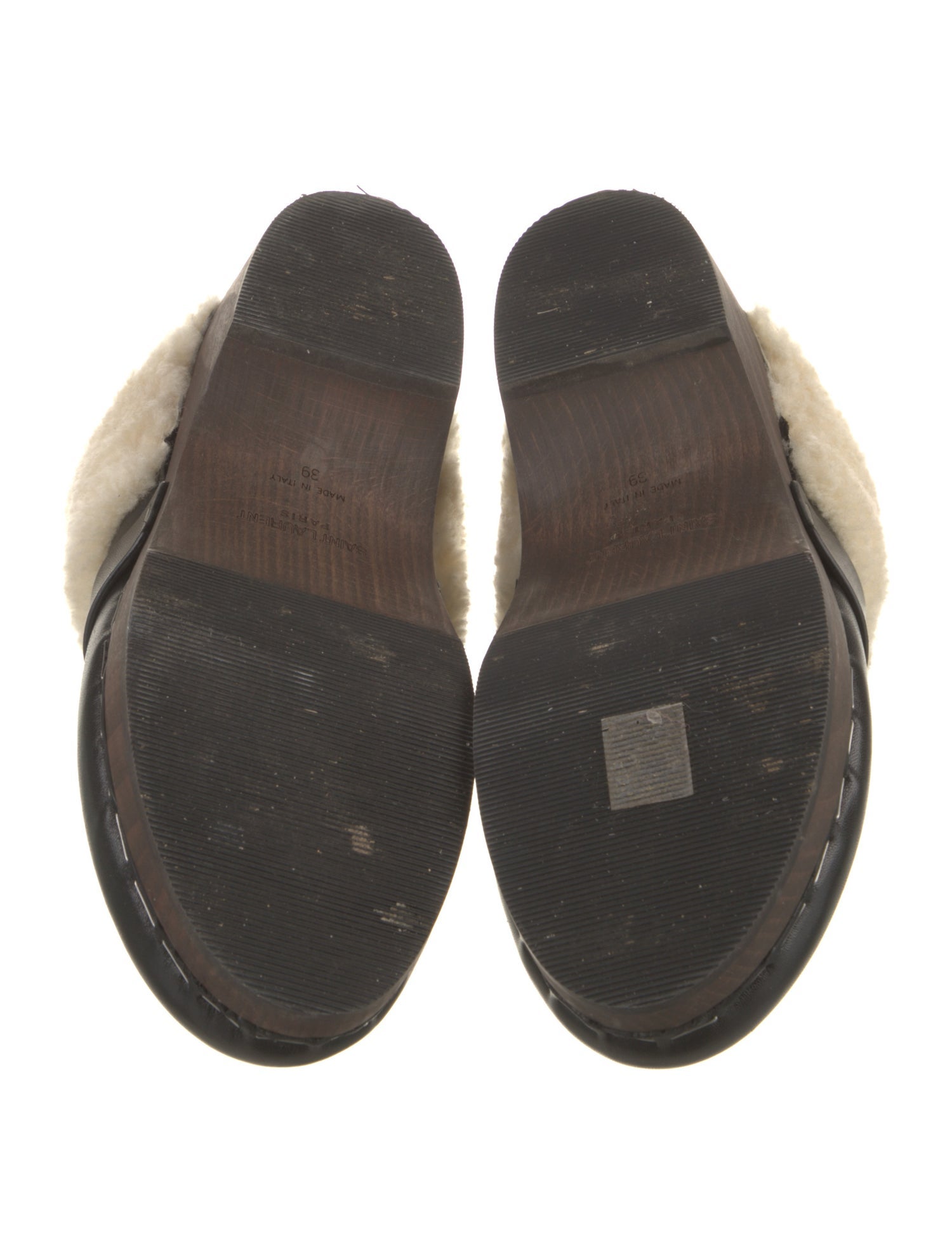 Saint Laurent Leather Chain-Link Accents Mules