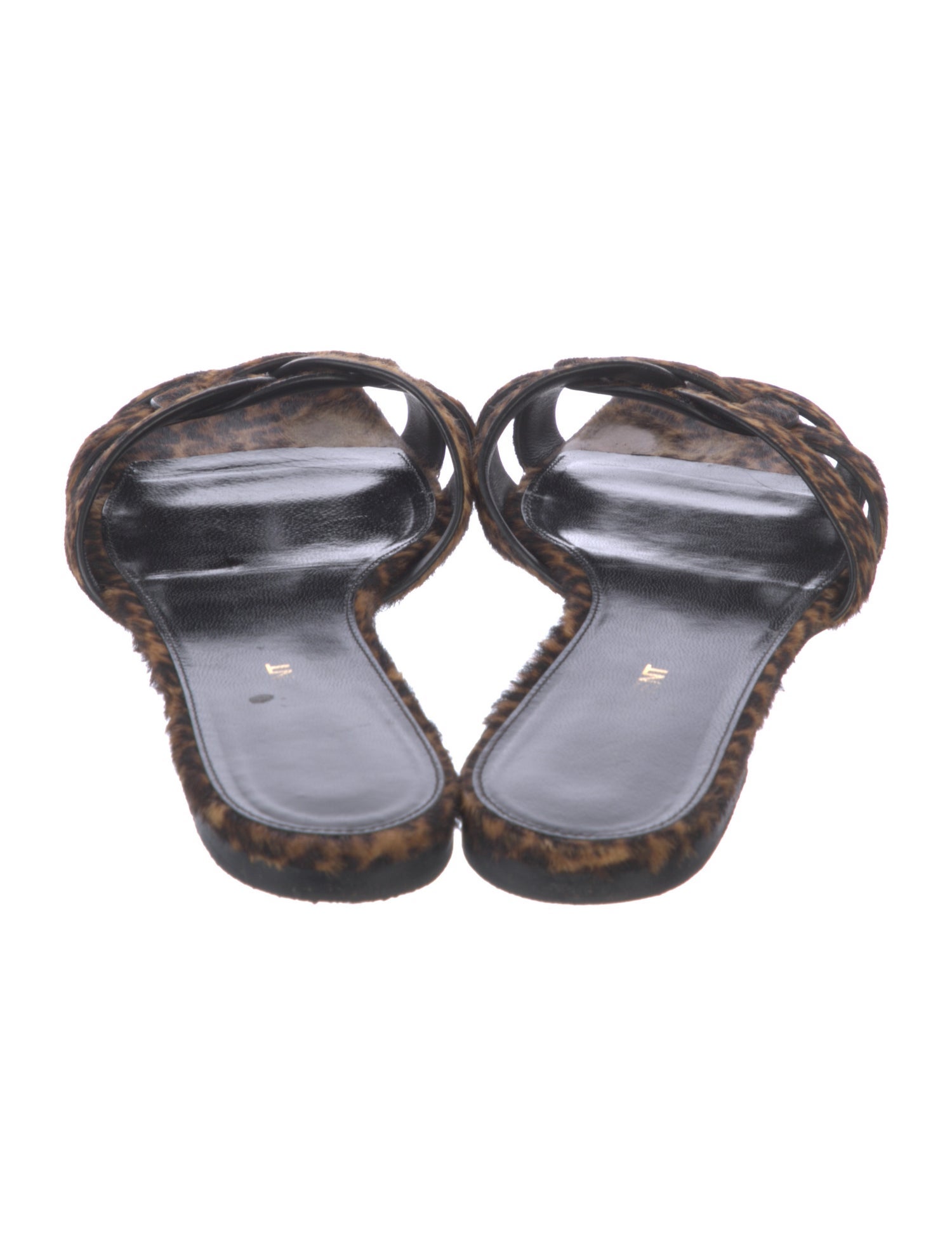 Saint Laurent Ponyhair Animal Print Slides