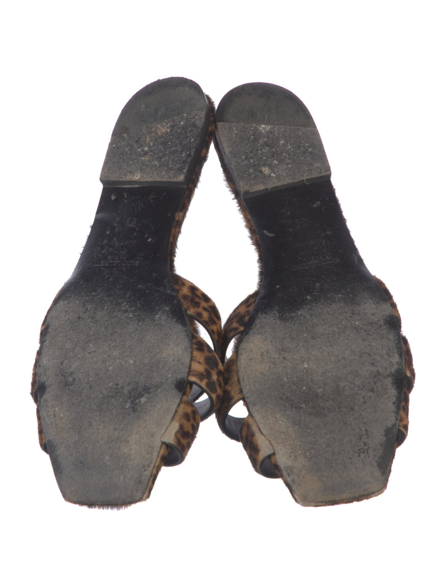 Saint Laurent Ponyhair Animal Print Slides