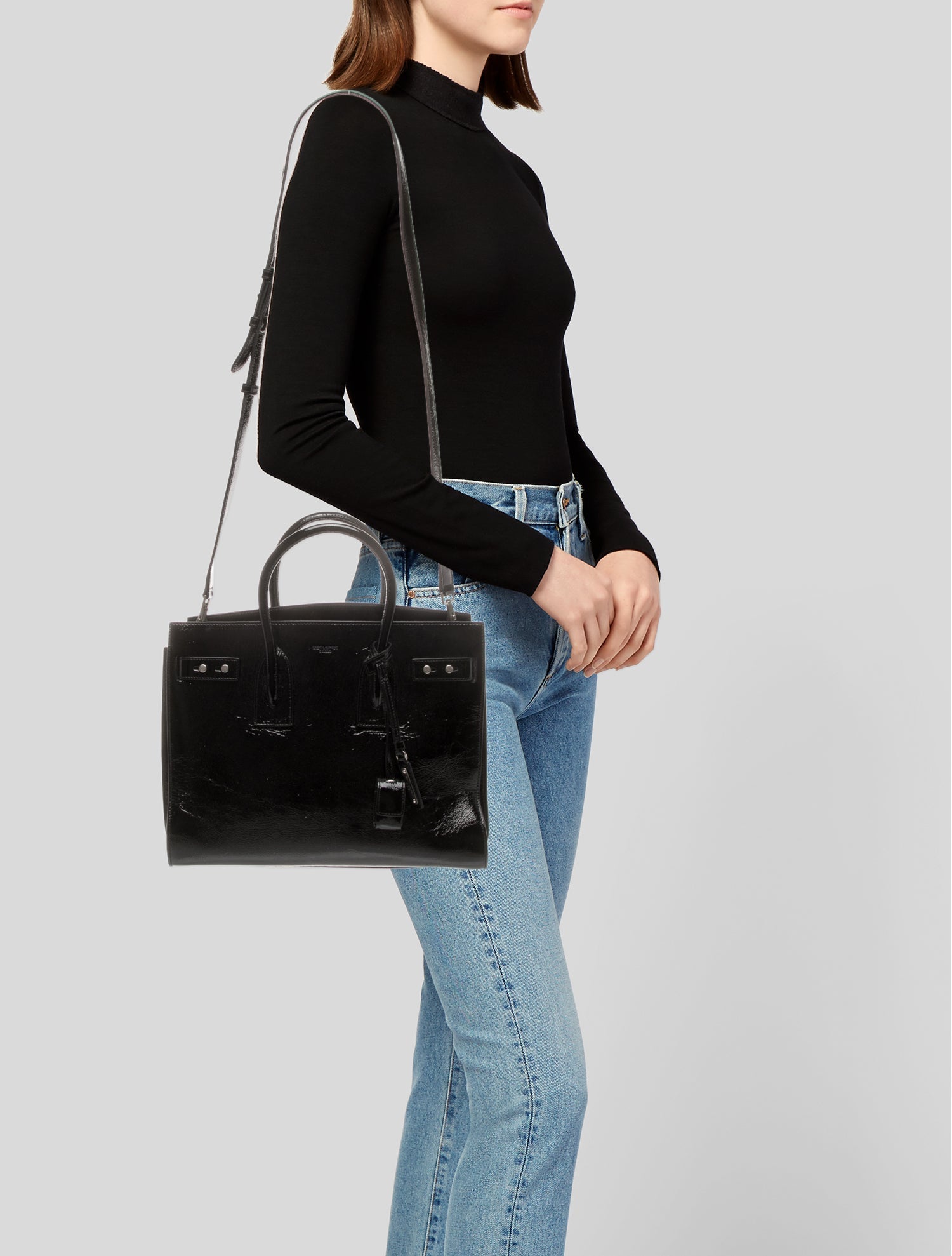 Saint Laurent Patent Leather Sac De Jour Medium