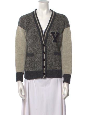 Saint Laurent Wool Colorblock Pattern Sweater