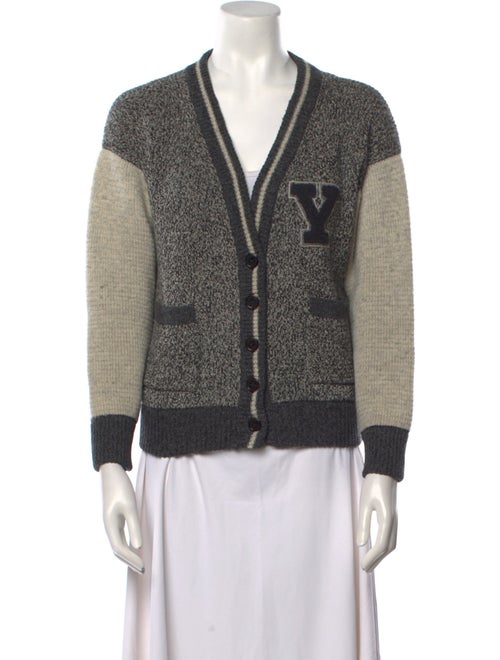 Saint Laurent Wool Colorblock Pattern Sweater