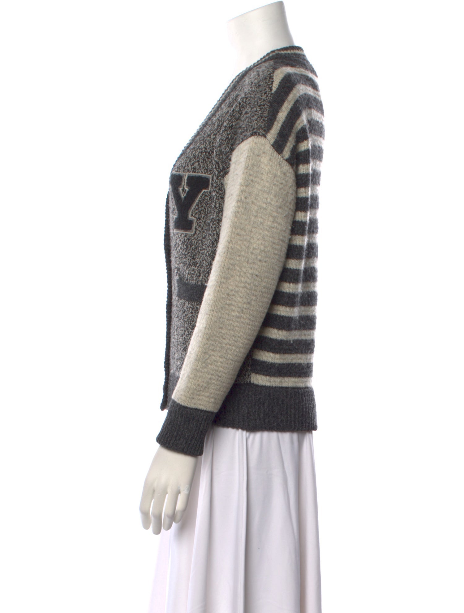 Saint Laurent Wool Colorblock Pattern Sweater