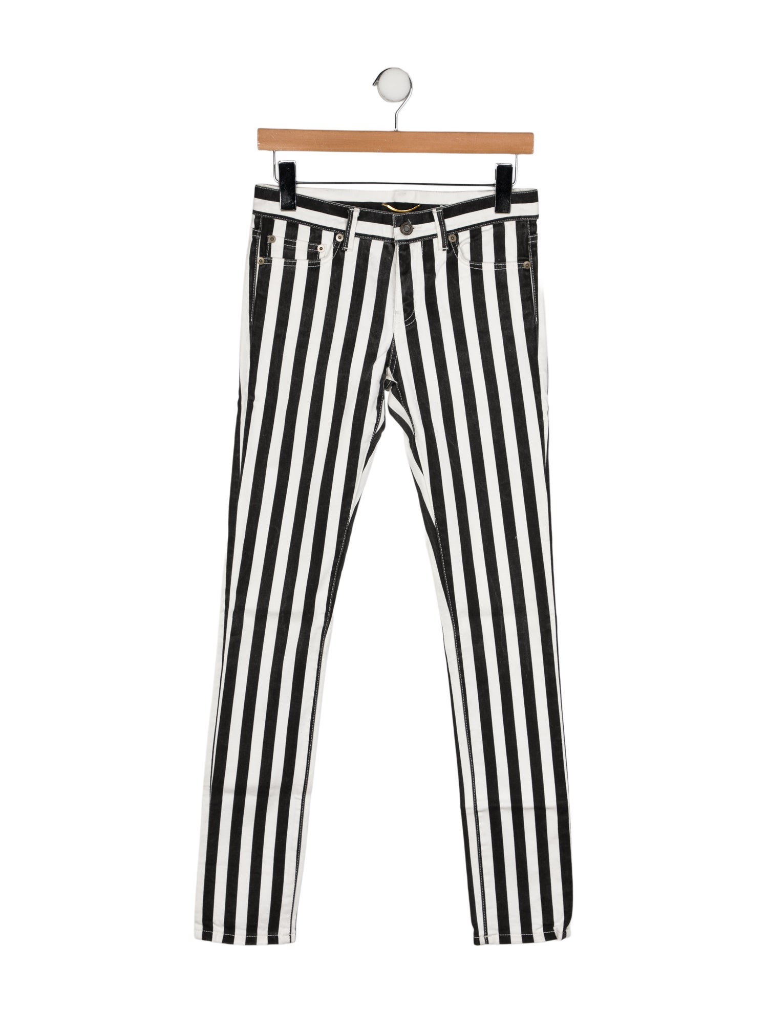 Saint Laurent Striped Skinny Leg Pants