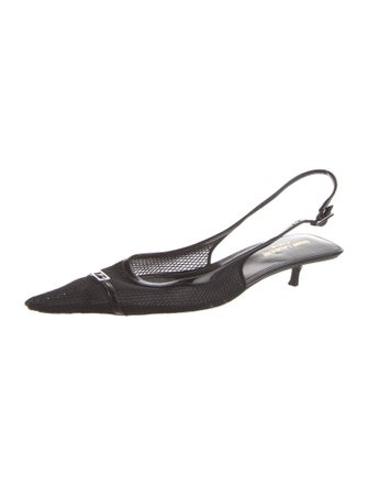 Saint Laurent Mesh Mesh Accents Slingback Pumps