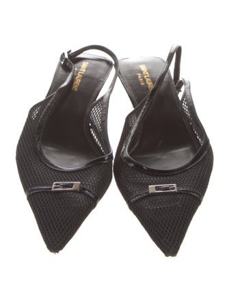 Saint Laurent Mesh Mesh Accents Slingback Pumps