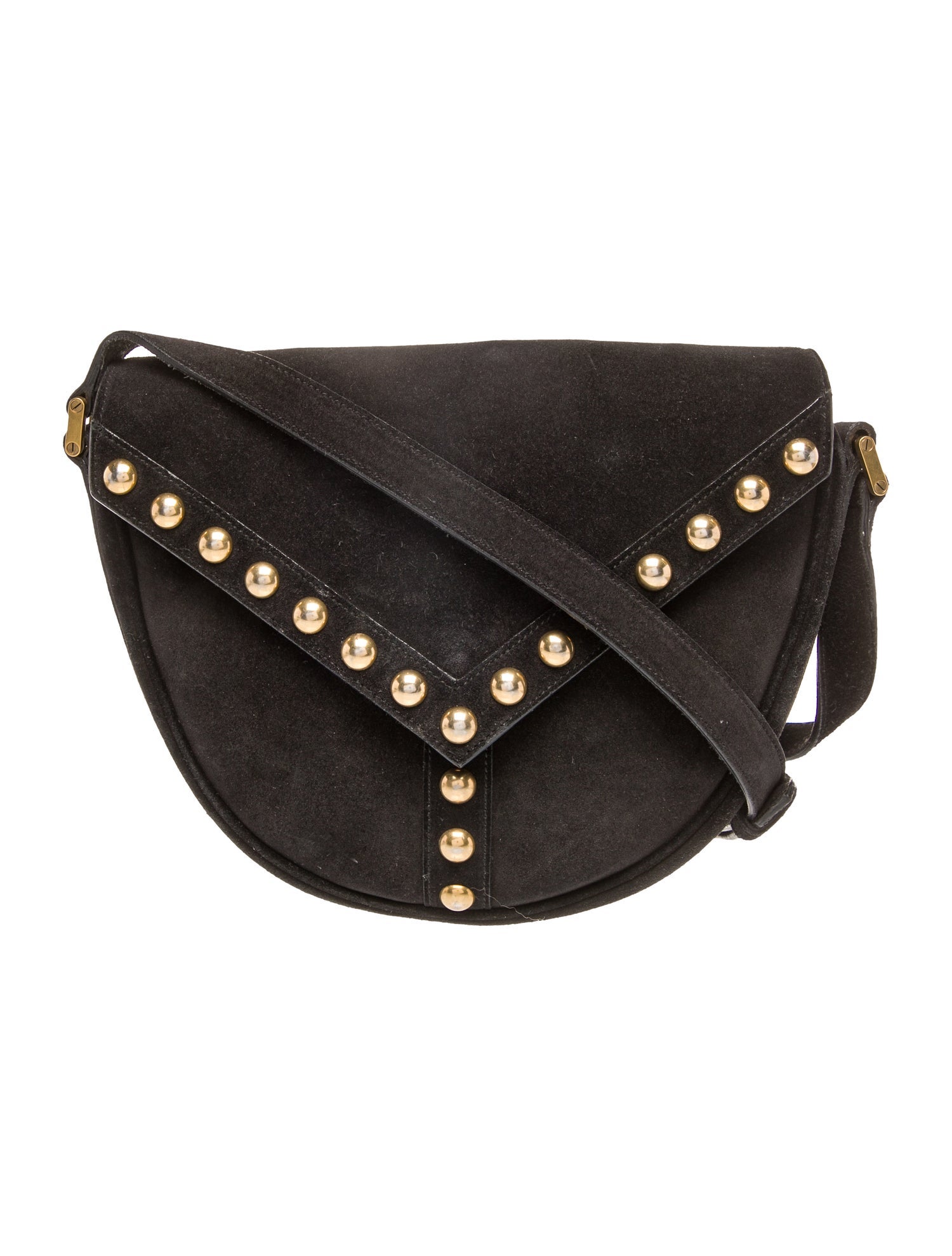 Saint Laurent Suede Y Studded Besace