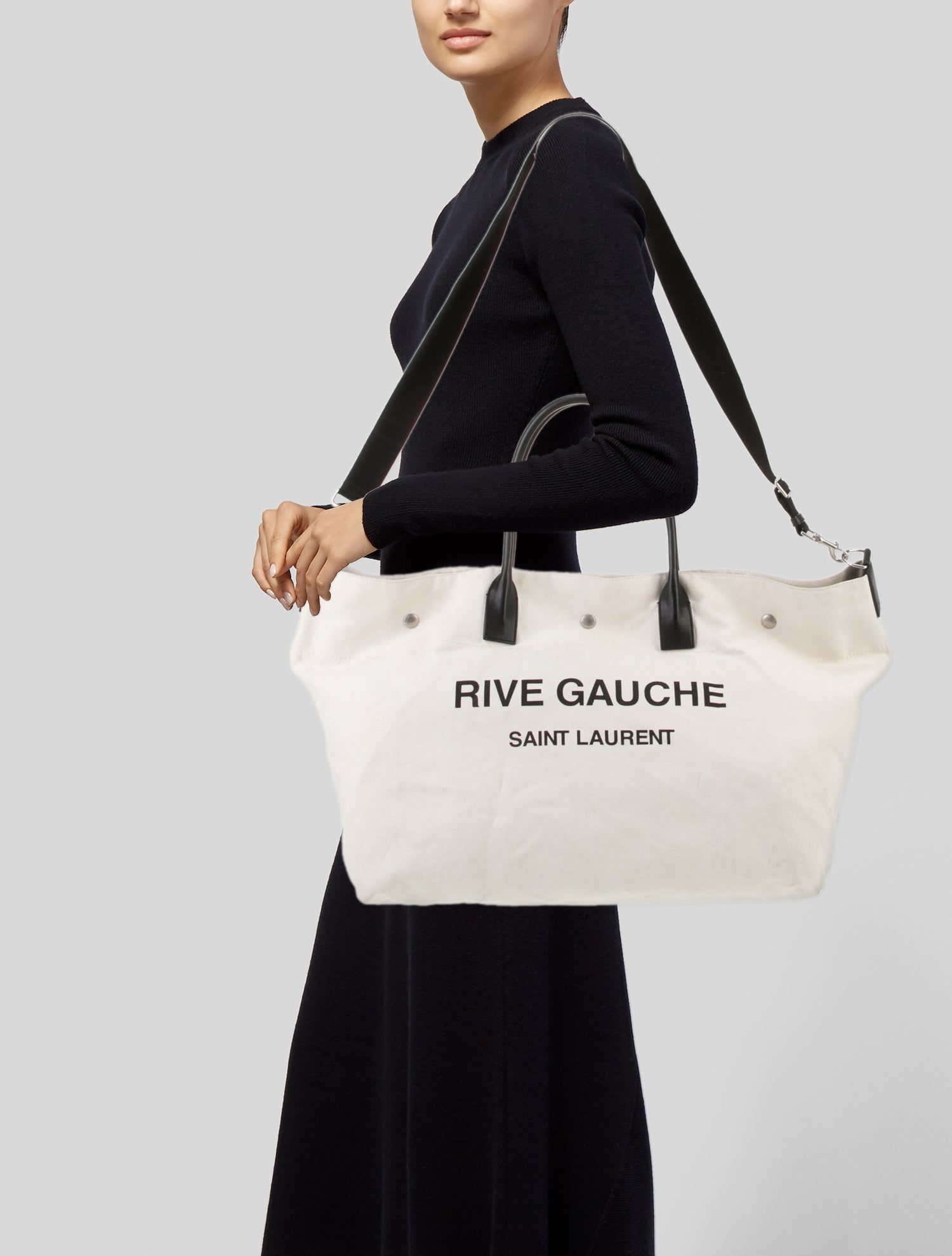 Saint Laurent Canvas Rive Gauche Maxi