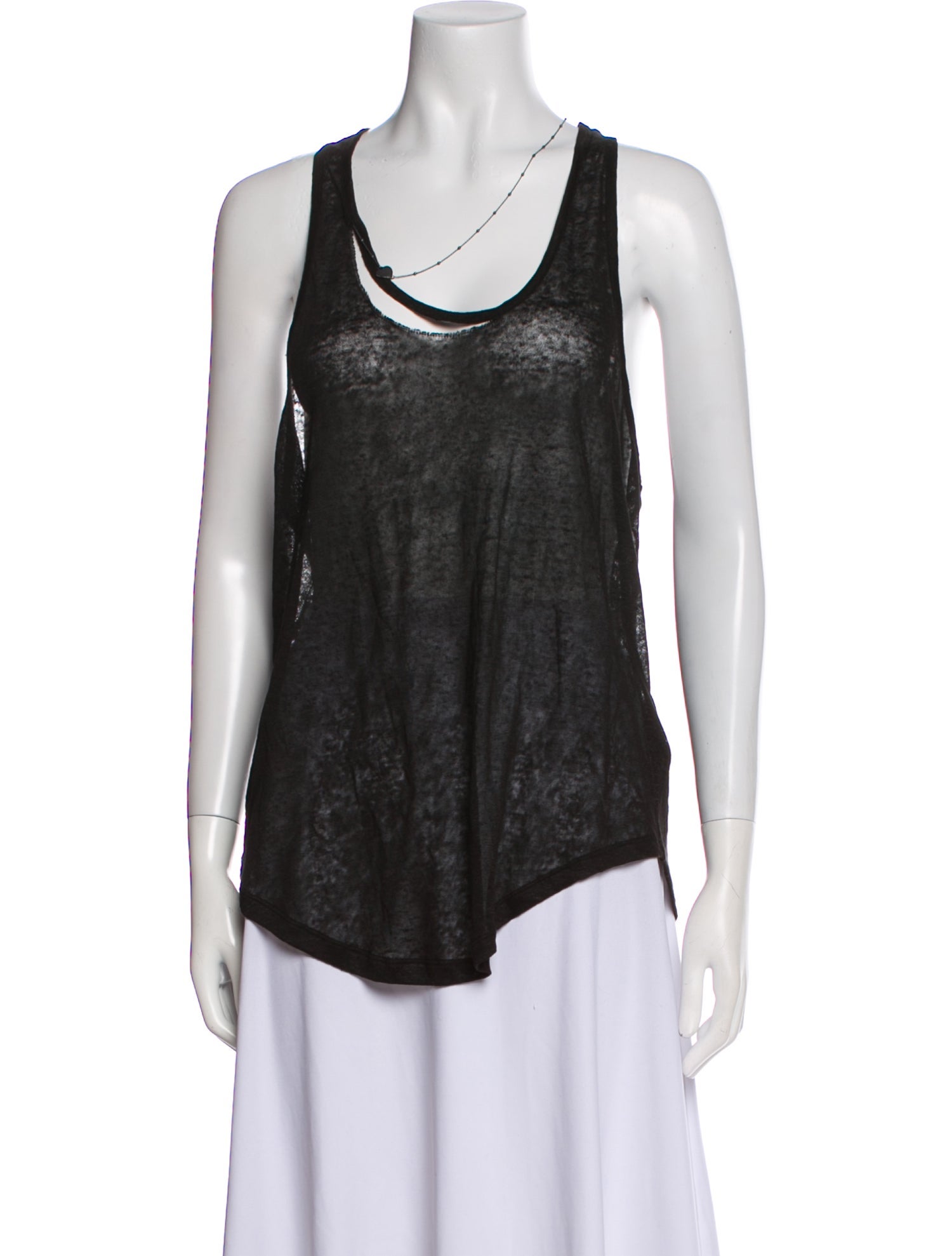 Saint Laurent Linen Scoop Neck Top w/ Tags