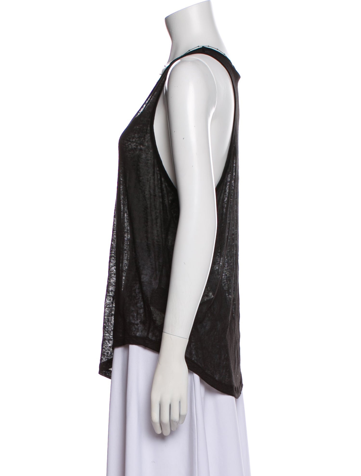 Saint Laurent Linen Scoop Neck Top w/ Tags