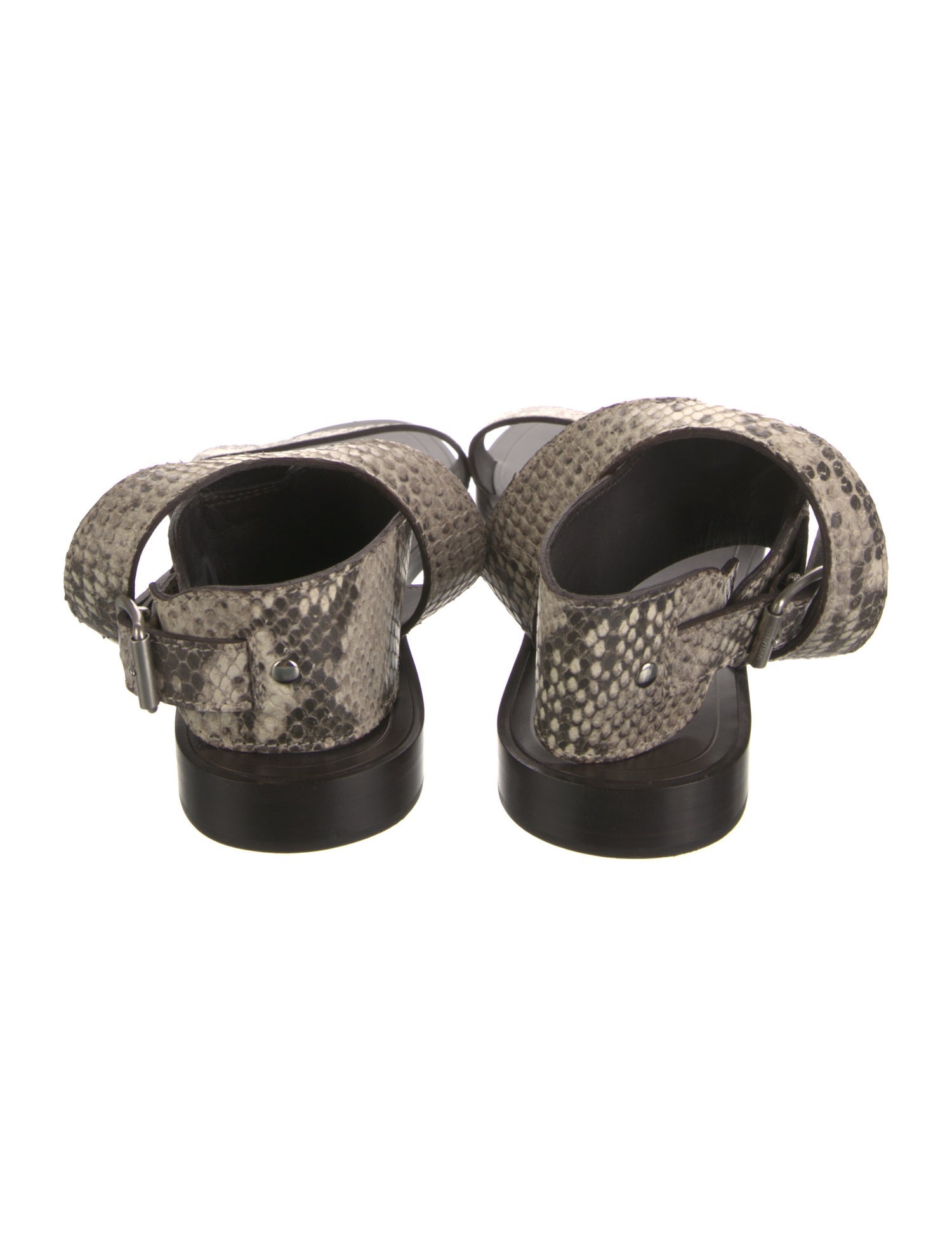 Saint Laurent Snakeskin Animal Print Slingback Sandals