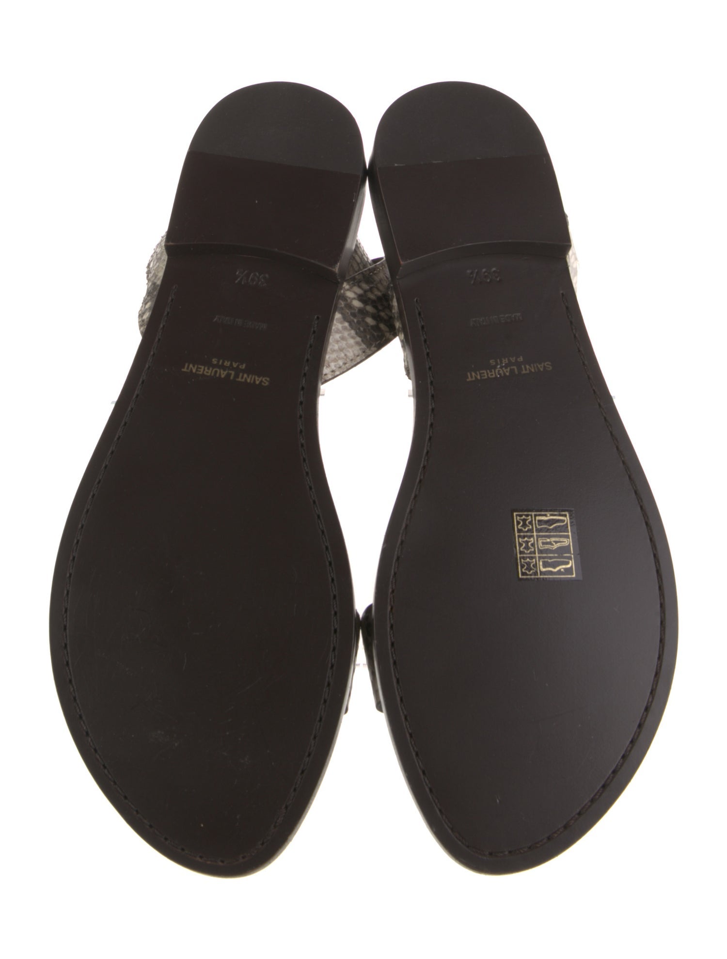 Saint Laurent Snakeskin Animal Print Slingback Sandals