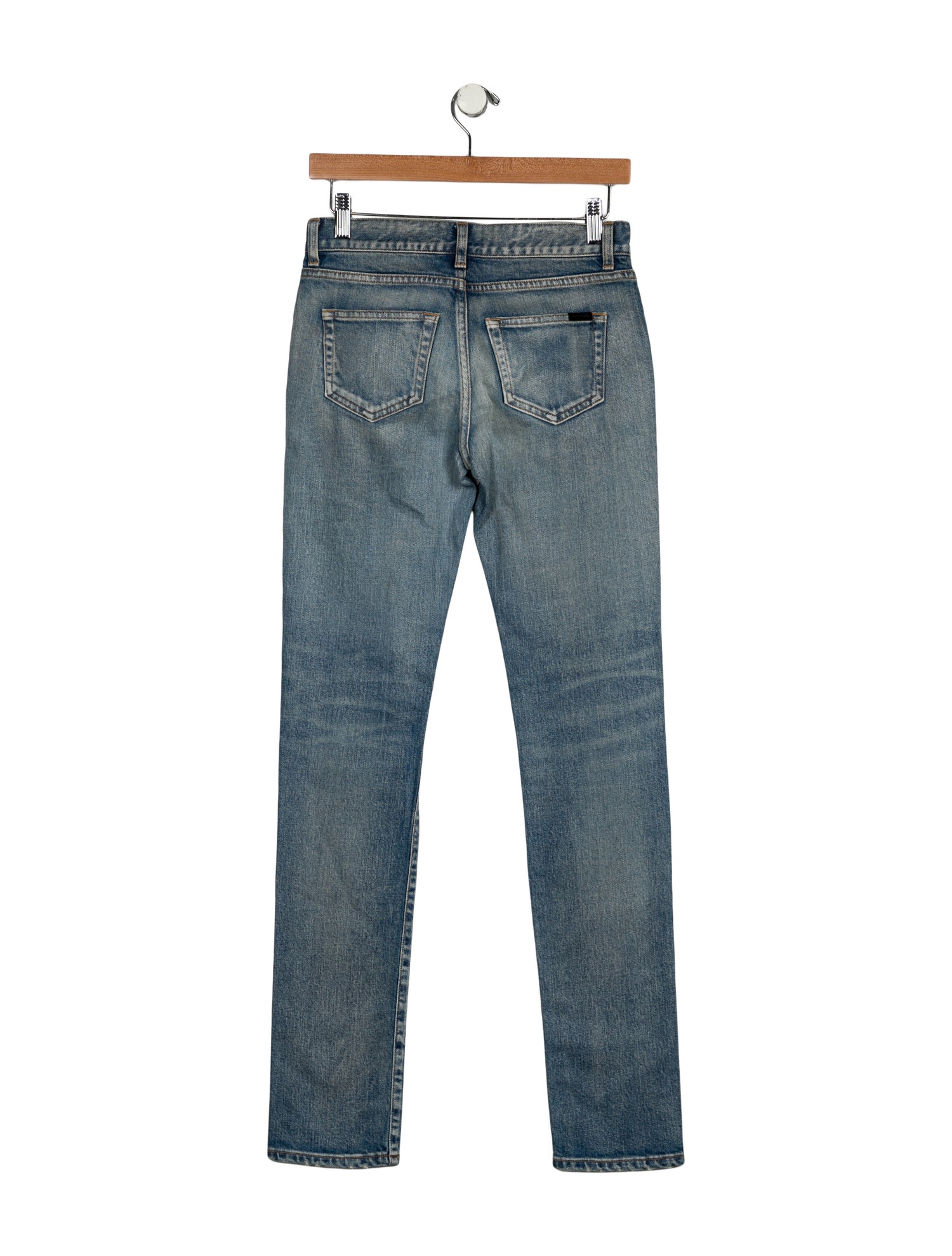 Saint Laurent Mid-Rise Straight Leg Jeans