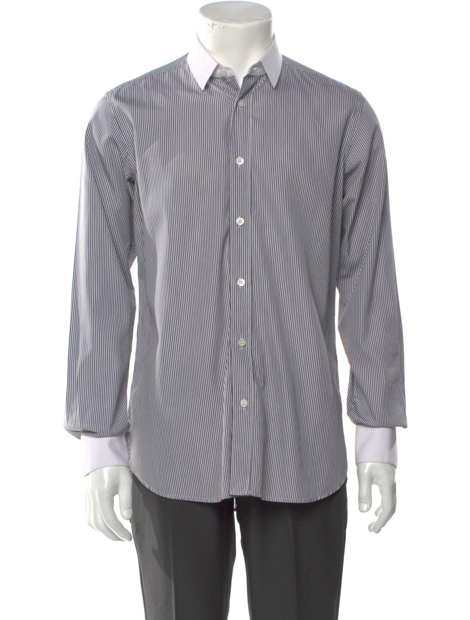 Saint Laurent Striped Long Sleeve Dress Shirt